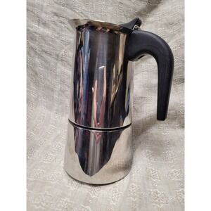 Vintage GB Guido Bergna 10 Cup Stovetop NEW Espresso Maker 18-10 Stainless Italy